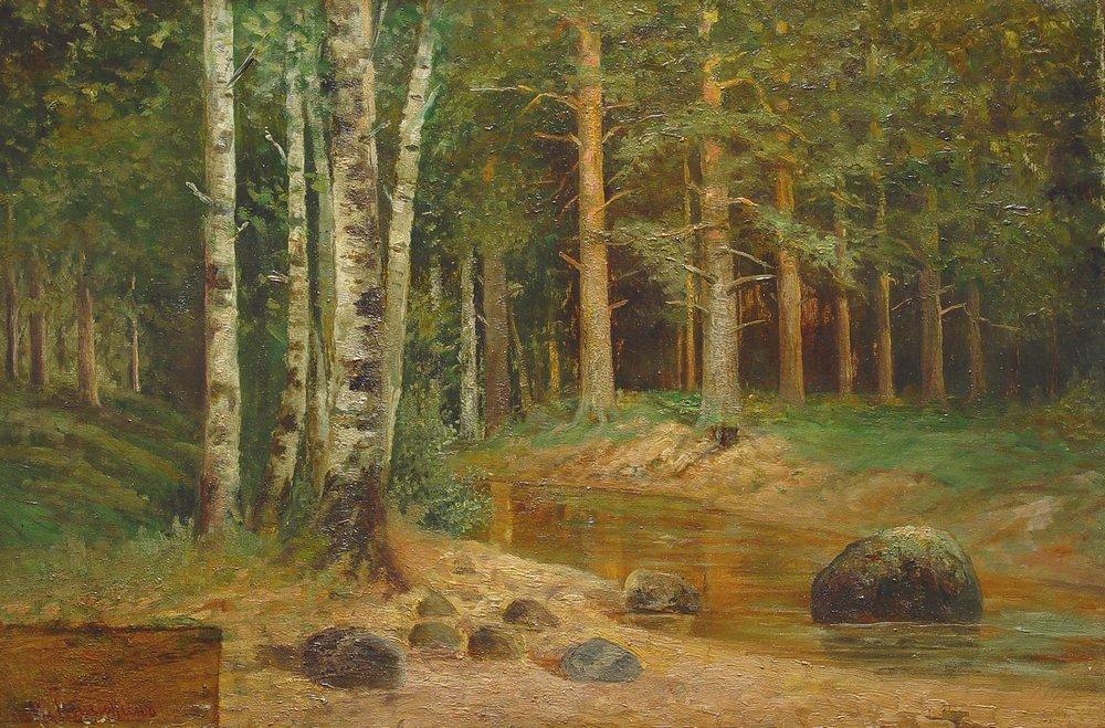 1000x659 Forest Stream - Forest Stream Painting
