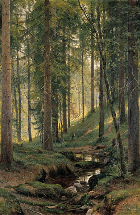 454x700 Oil Painting Reproduction Of Shishkin - Forest Stream Painting
