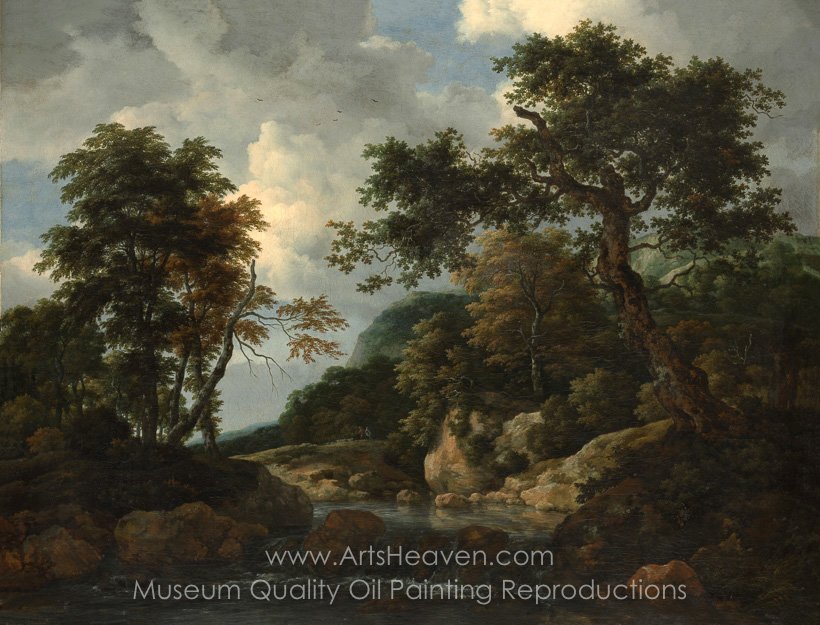 820x625 Reproduction Painting Jacob Van Ruisdael The Forest Stream, Hand - Forest Stream Painting