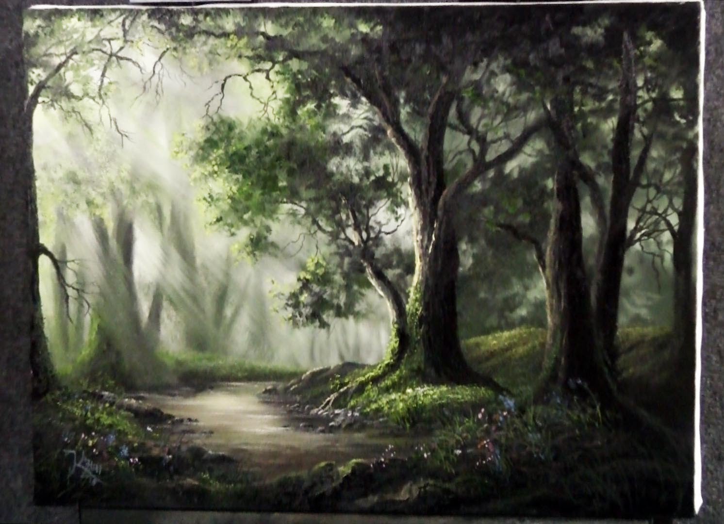 Forest Trees Painting at PaintingValley.com | Explore collection of ...