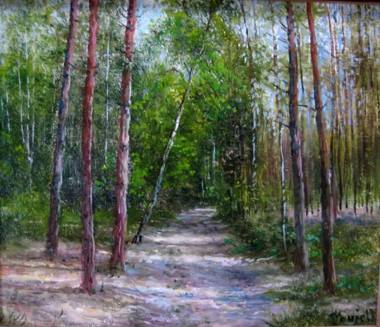 Forest Trees Painting at PaintingValley.com | Explore collection of ...