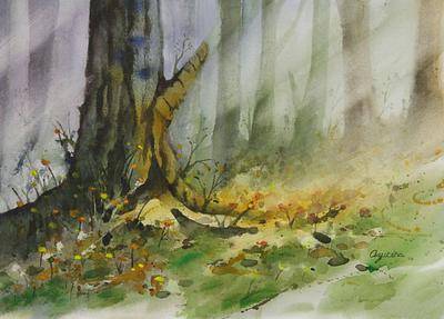400x287 Unicef Uk Market Forest Landscape Watercolour Painting - Forest Watercolor Painting