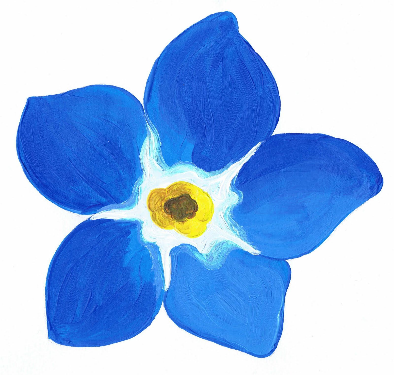 1600x1522 Flower Painting Patterns Painted Study Of A Forget Me Not Flower - Forget Me Not Flower Painting