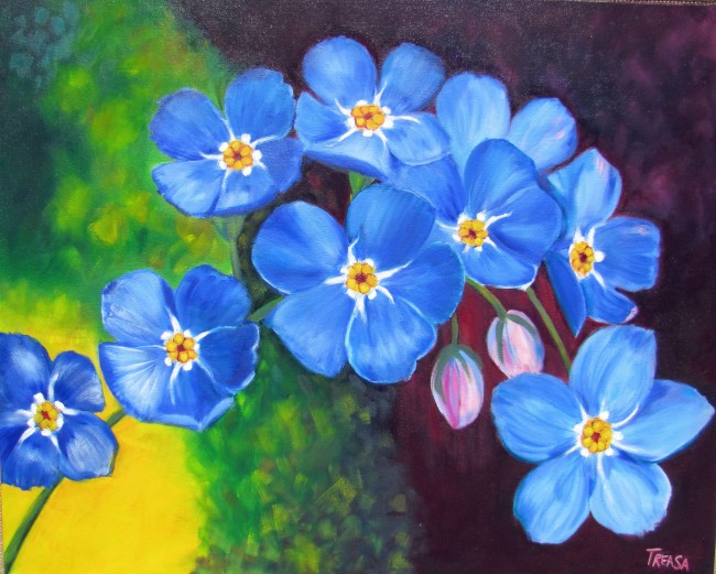 650x521 Forget Me Not California Blue - Forget Me Not Flower Painting