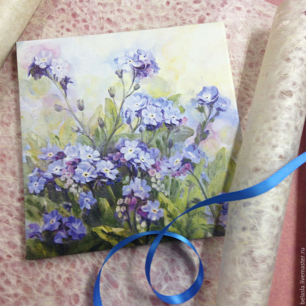 1024x1024 New! Forget Me Not Prints On Canvas Shop Online On Livemaster - Forget Me Not Flower Painting