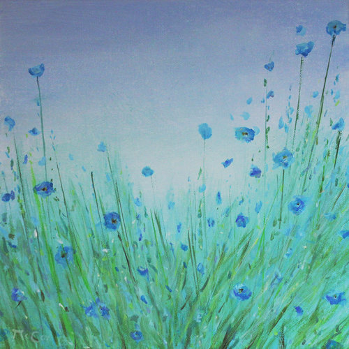 500x500 Wild Forget Me Not Flowers By Kirstin Mccoy (2018) Painting Oil - Forget Me Not Flower Painting