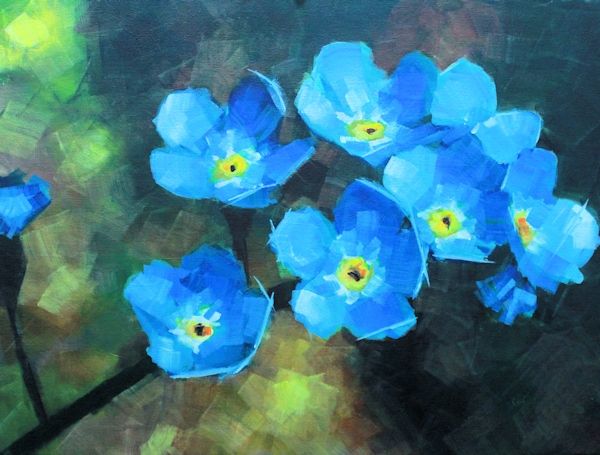 600x455 Forget Me Nots Painting By Samuel Durkin Httpwww.arts Fine.co - Forget Me Not Painting