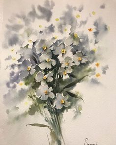 236x295 Forget Me Nots Watercolor Print Blue Flowers Painting Flowers Art - Forget Me Not Painting