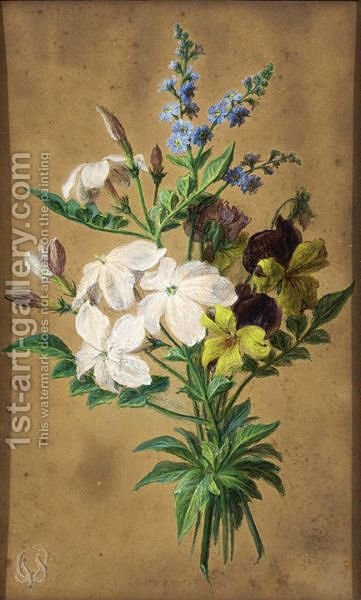 361x600 Jasmine, Forget Me Nots And Violets Cornelis Van Spaendonck - Forget Me Not Painting