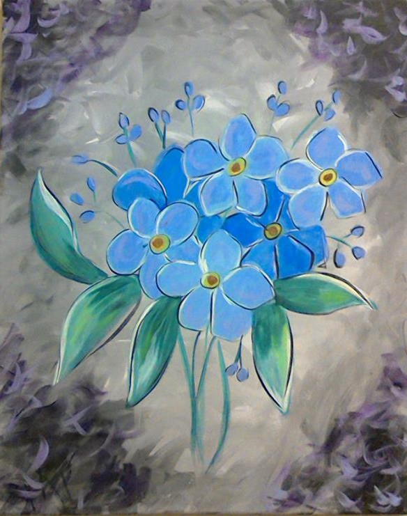 584x741 Paint, Party, Amp More Fundraiser For The Heritage Springs - Forget Me Not Painting