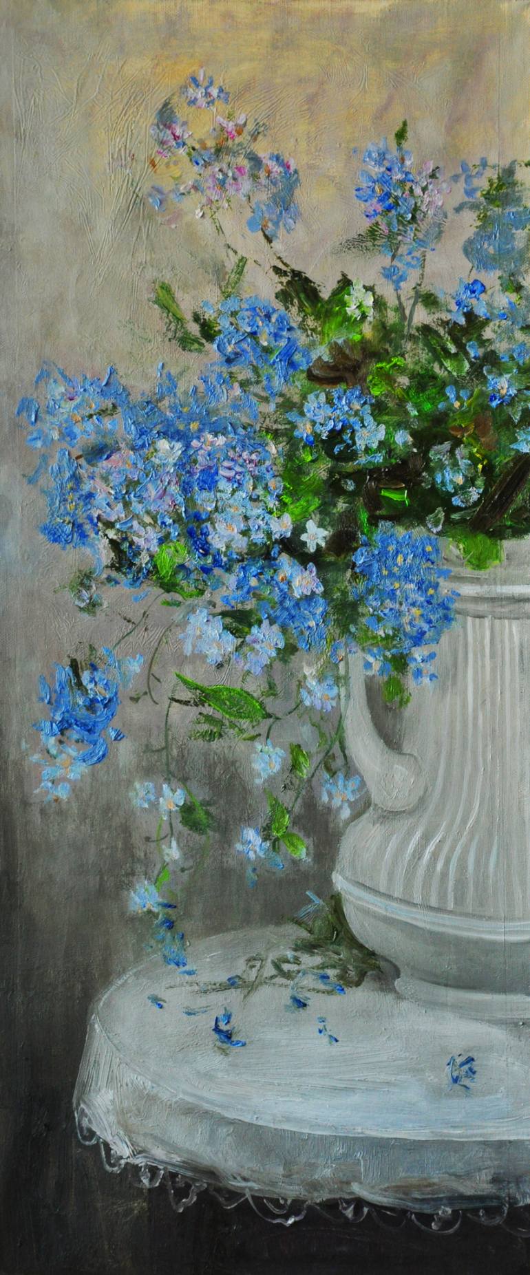 770x1853 Saatchi Art Forget Me Nots Painting By Olga Shvederskaya - Forget Me Not Painting