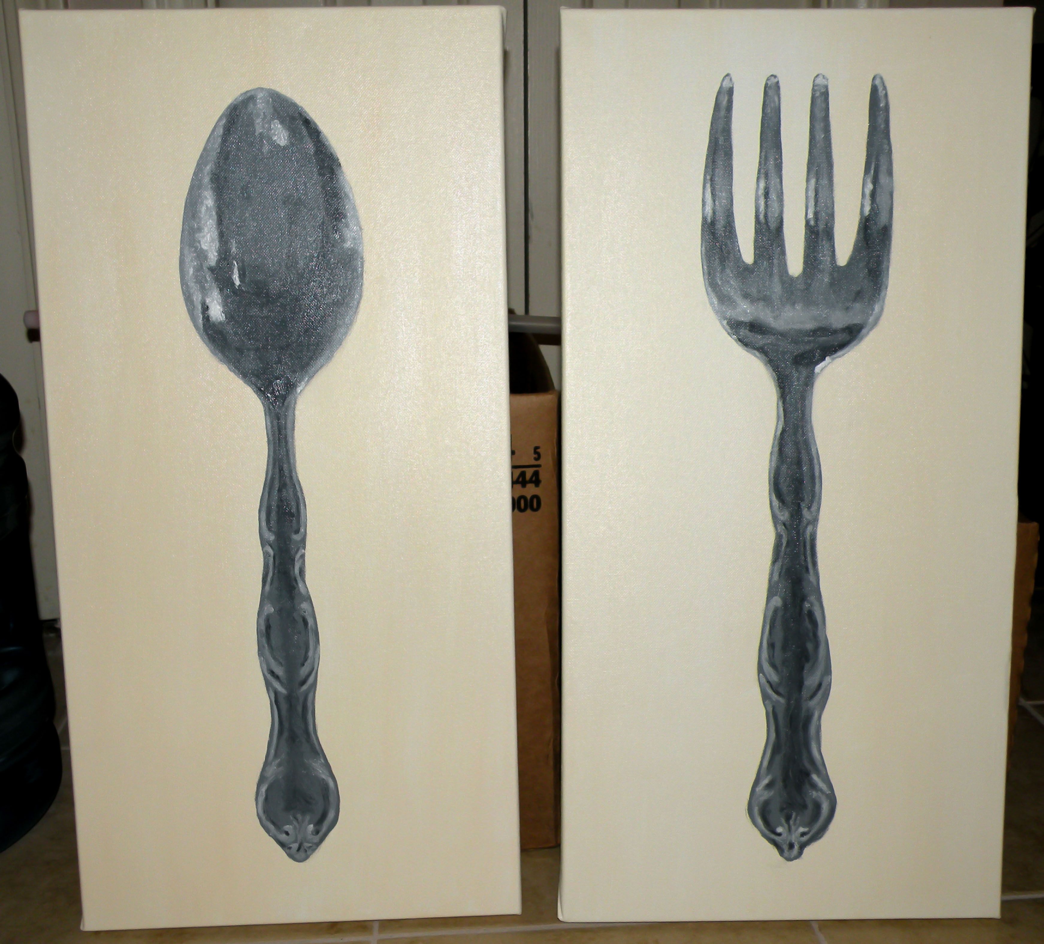 3485x3154 My Fork And Spoon Paintings For A Kitchen Space Home And Family - Fork And Spoon Painting
