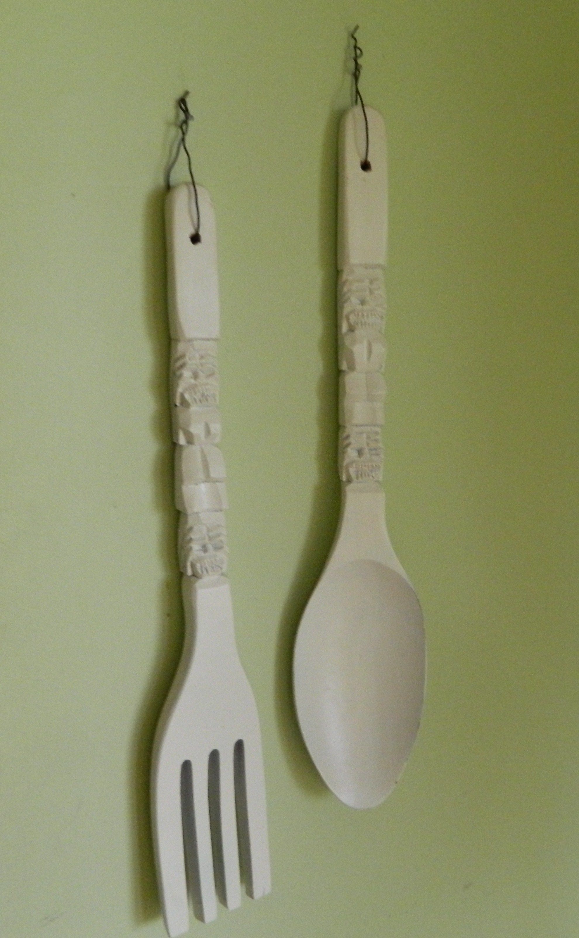 1981x3209 Painted Vintage Fork And Spoon Decor. Shabby And Junk Repurposed - Fork And Spoon Painting