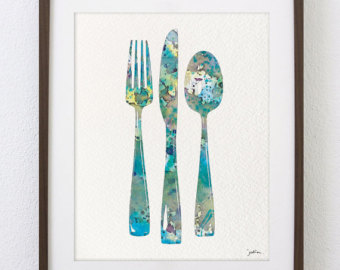 340x270 Linda Langlois On Etsy - Fork And Spoon Painting