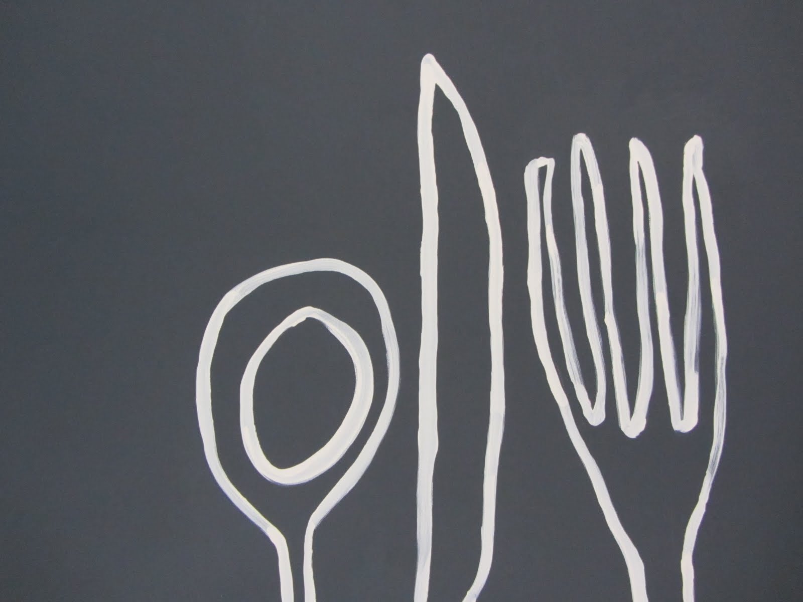 1600x1200 Thom Haus Handmade Knife Fork Spoon Canvas For An Entertaining Area - Fork And Spoon Painting