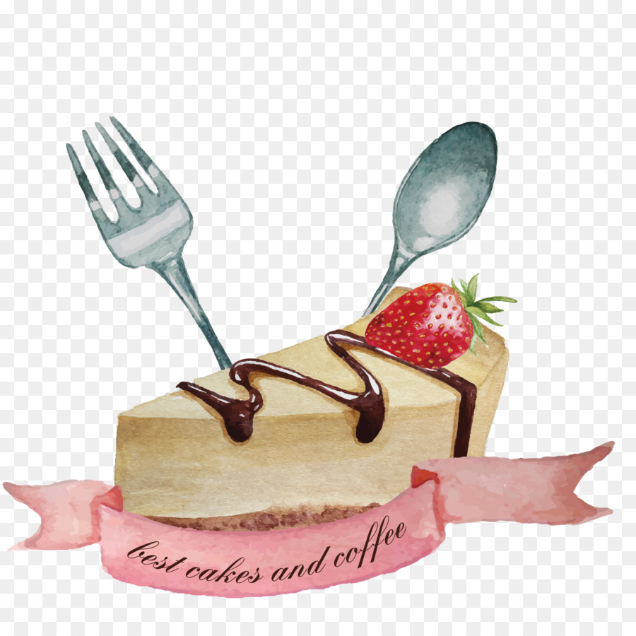 900x900 Bakery Watercolor Painting Spoon Cake - Fork And Spoon Painting
