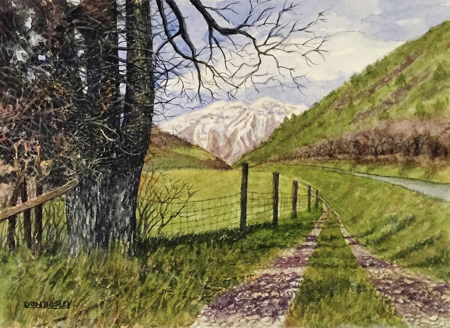 900x656 On South Fork Road Painting By Don Bosley - Fork In The Road Painting