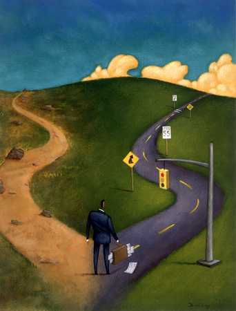 342x450 Stock Illustration - Fork In The Road Painting