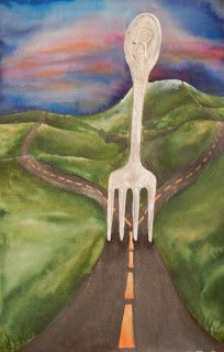 204x320 Copyright Silje Fadnes Illustration. My Work - Fork In The Road Painting
