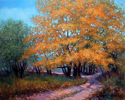 400x320 Dzvinka's Paintings New Post For Autumn - Fork In The Road Painting