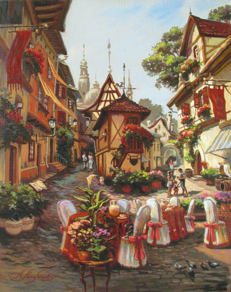 770x975 Saatchi Art At The Fork Painting By Ganna Myrna - Fork Painting