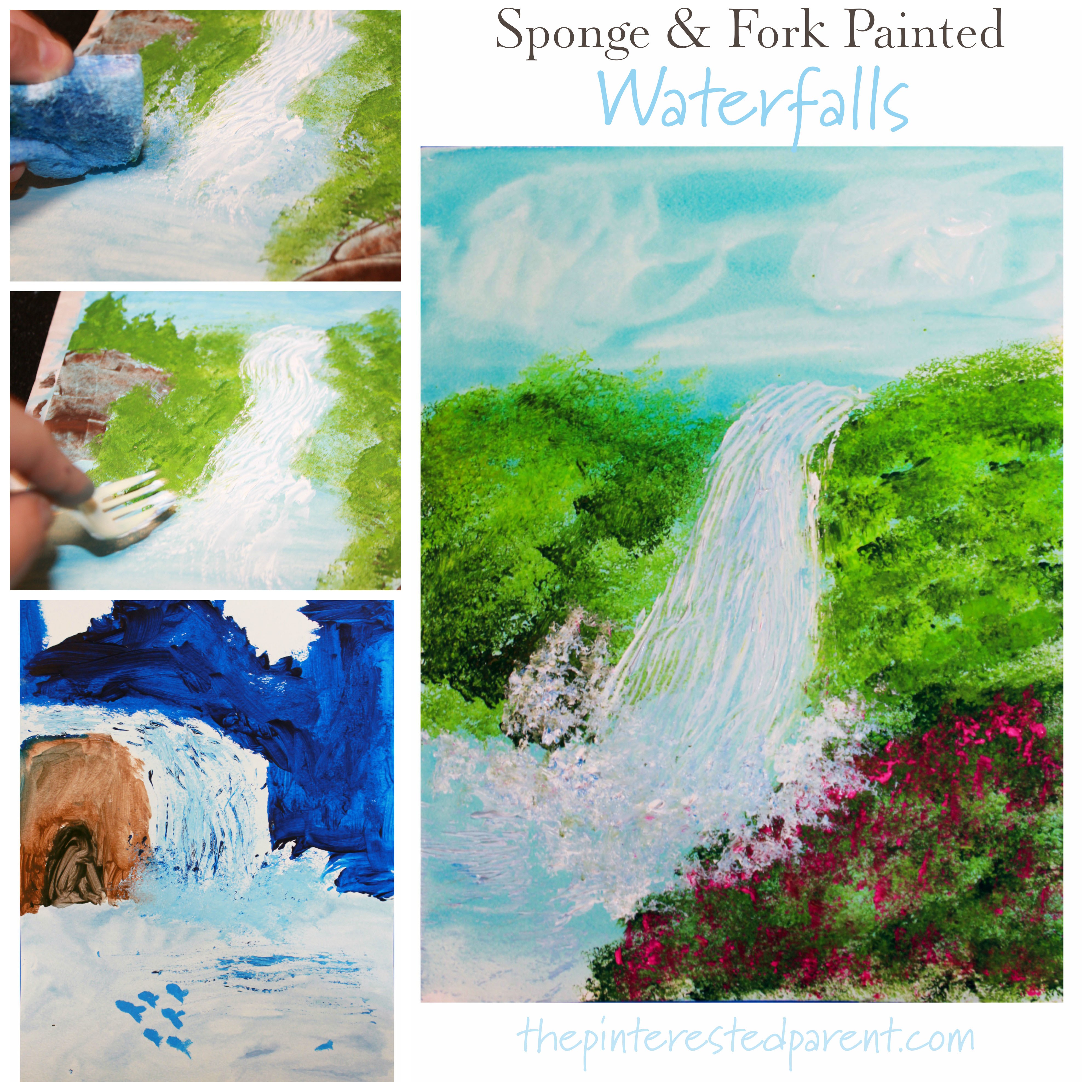 3988x3988 Sponge And Fork Painted Waterfalls The Ed Parent - Fork Painting