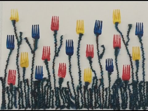 480x360 Fork Art Tulip Painting - Fork Painting