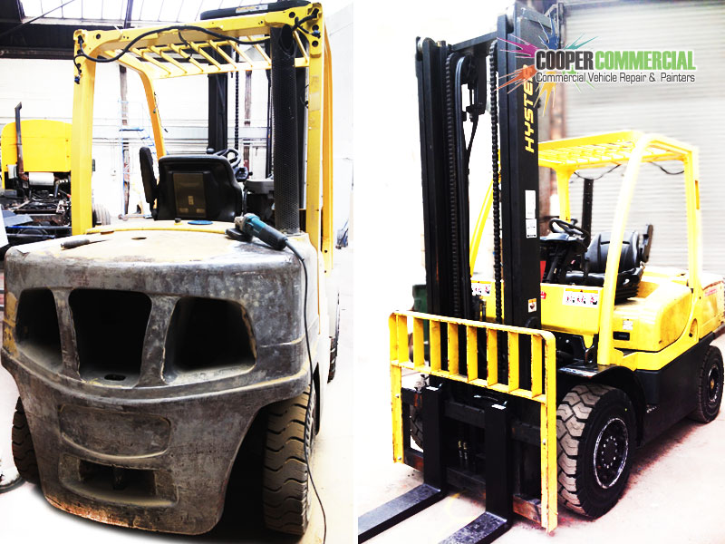 800x600 Four Tonne Hyster Fork Lift In For Refurbishment Refinishing - Forklift Painting