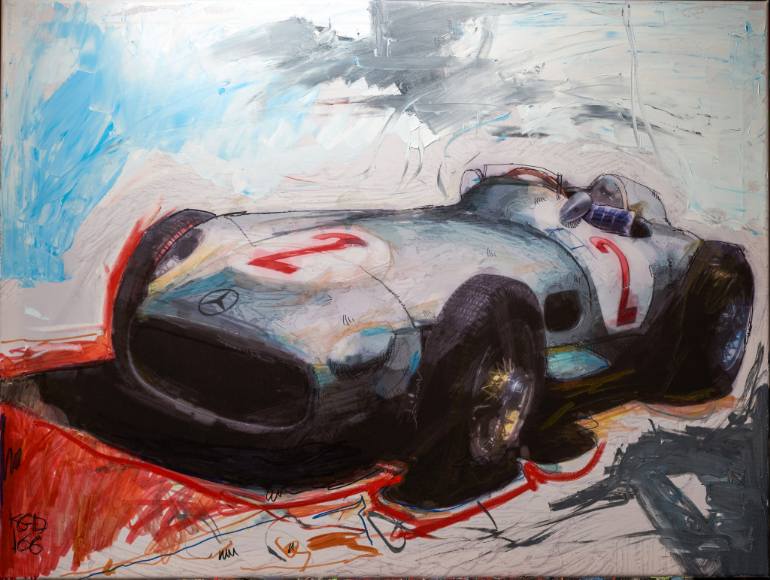 770x580 Saatchi Art Mercedes W196 Formula 1 Car From 1955 Painting By - Formula 1 Painting