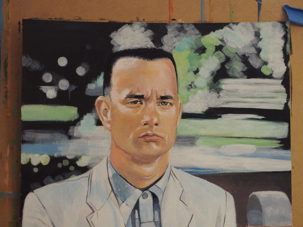 1024x768 Forrest Gump By Jennywang21 - Forrest Gump Painting