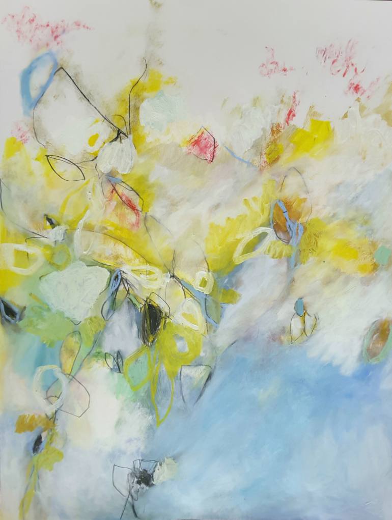 770x1021 Saatchi Art Winter Kissed Forsythia Painting By Mary Ann Wakeley - Forsythia Painting