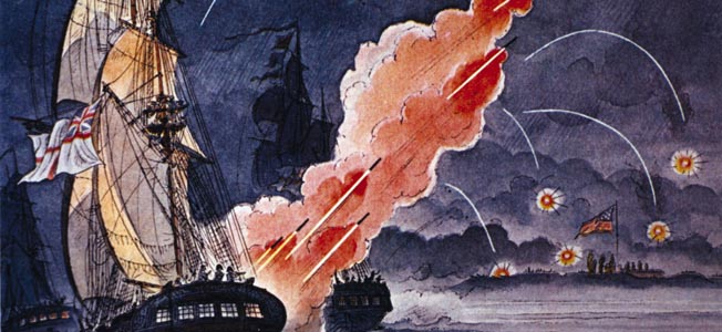 652x300 The Congreve Rocket Britannia's Red Glare - Fort Mchenry Painting