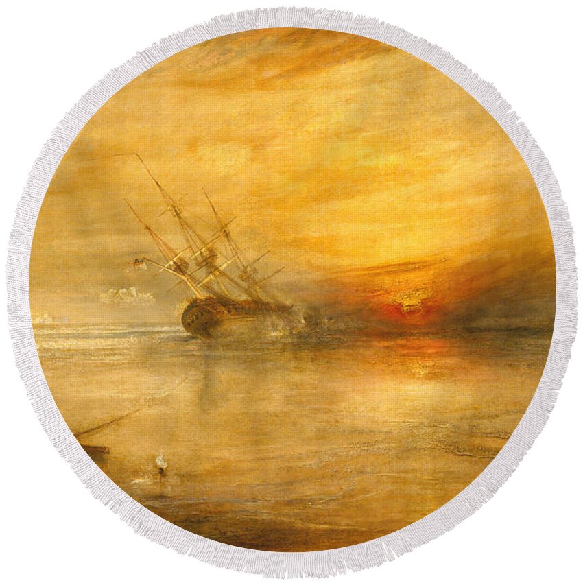850x850 Fort Vimieux Round Beach Towel For Sale By Joseph Mallord William - Fort Vimieux Painting