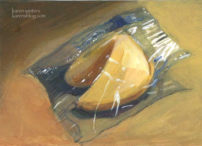 700x505 Fortune Cookie Karen Winters Daily Painting - Fortune Cookie Painting