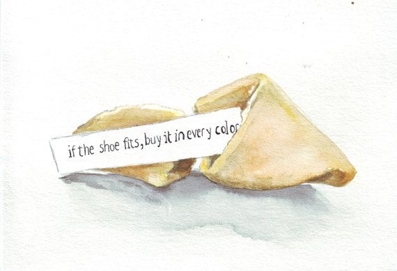 570x389 Original Painting Watercolor Art Fortune Cookie Message Things I - Fortune Cookie Painting
