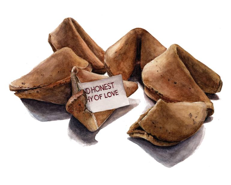 770x616 Saatchi Art The Fortune Cookie Painting By Drew Cherrington - Fortune Cookie Painting