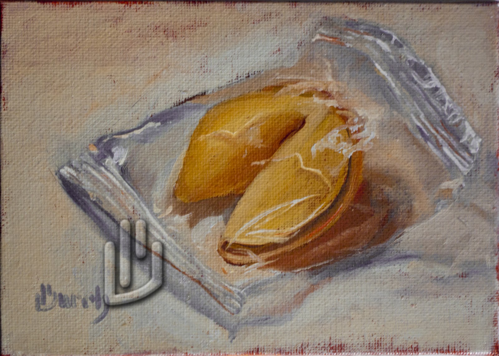 1600x1143 Painting Fortune Cookie And Wrapper - Fortune Cookie Painting
