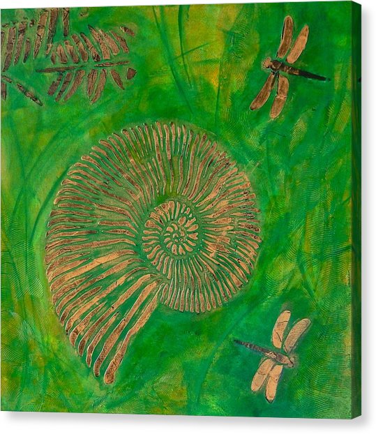 539x622 Natilus Fossil Painting By J Price Garner - Fossil Painting