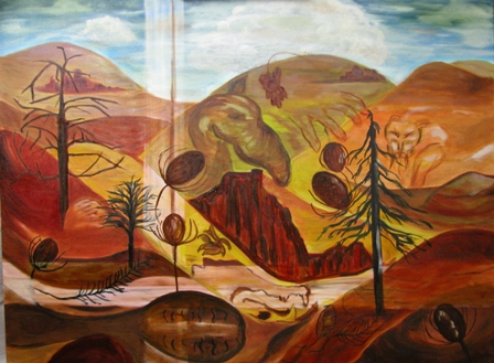 448x329 The John Day Fossil Beds, Further Explorations June O. Underwood - Fossil Painting