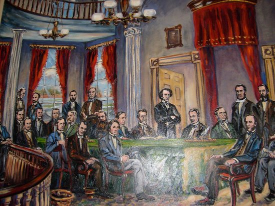 550x413 Painting Of The Meeting Of The Founding Fathers In 1864 Or So - Founding Fathers Painting