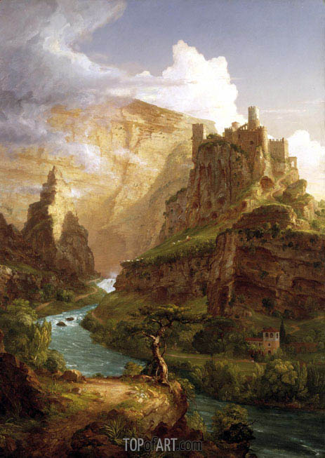 463x653 The Fountain Of Vaucluse Thomas Cole Painting Reproduction - Fountain Painting