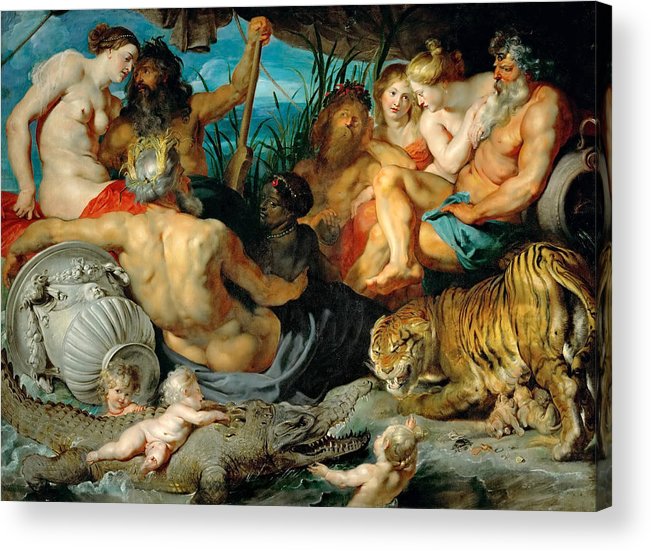 651x551 The Four Continents Acrylic Print By Peter Paul Rubens - Four Continents Painting