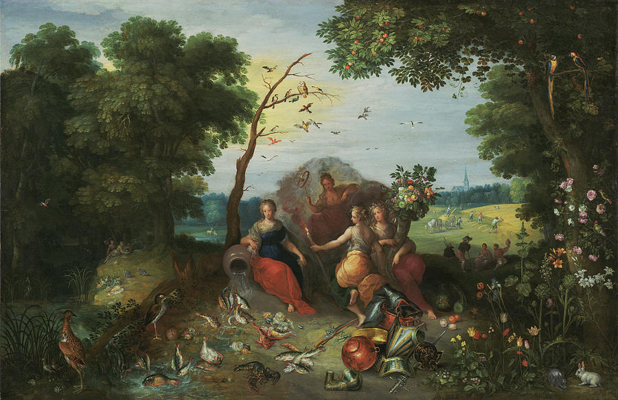 900x583 Landscape With Allegories Of The Four Elements Jan Brueghel - Four Elements Painting