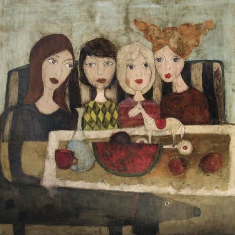 468x468 Four Girls (Dominika Stawarz Burska) - Four Girl Painting