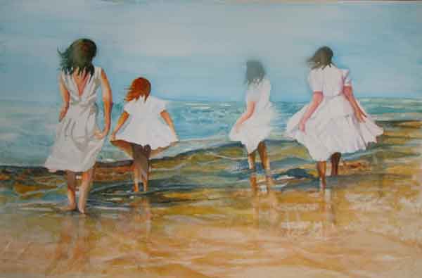 600x395 4 Girls Painting - Four Girl Painting
