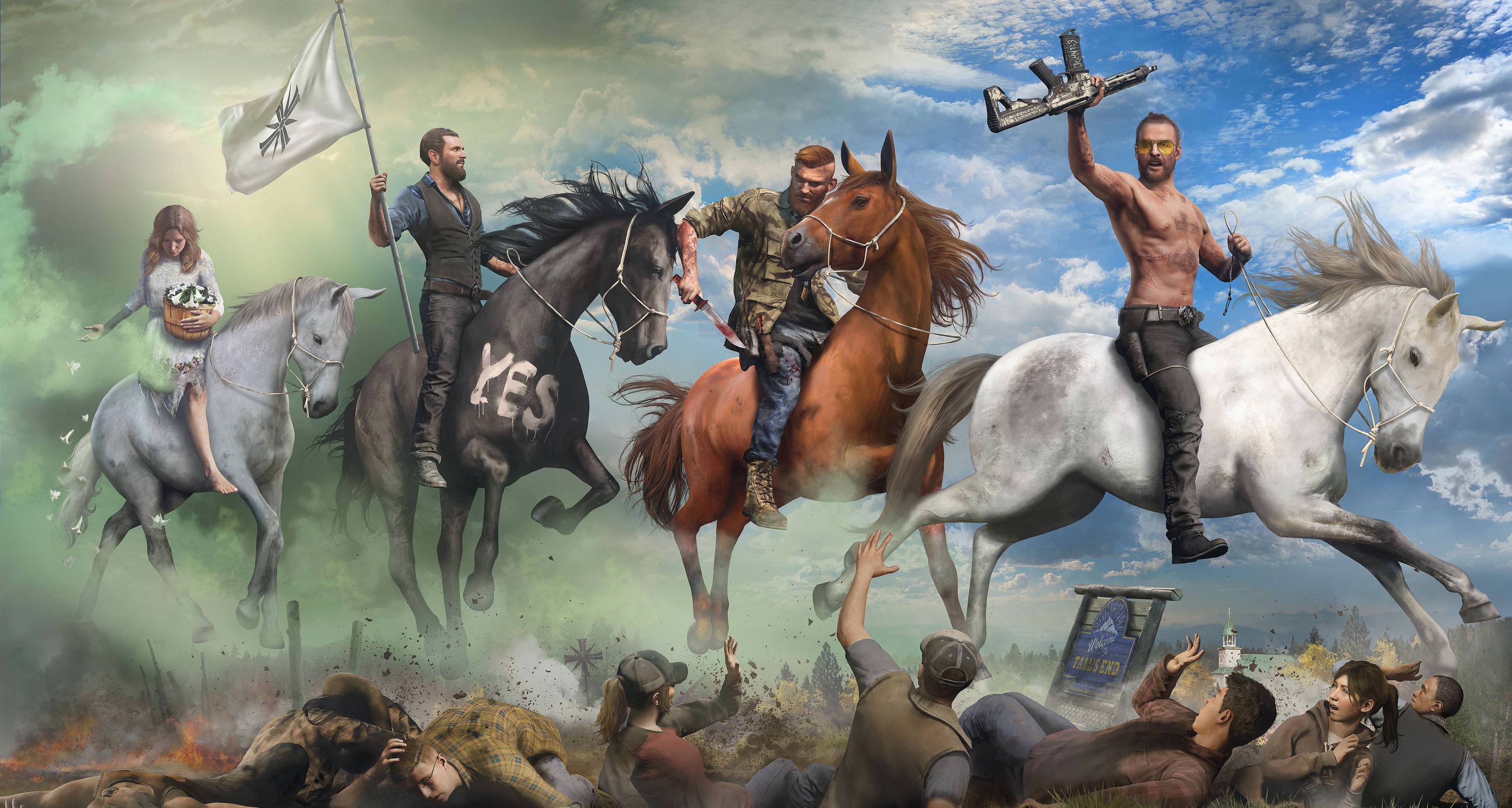 3500x1870 Joseph, Jacob, John And Faith The Four Horsemen Of The Apocalypse - Four Horsemen Of The Apocalypse Painting