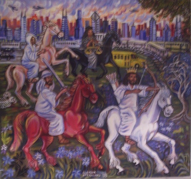 640x599 Glendon Mcfarlane Artwork The Four Horsemen Of The Apocalypse - Four Horsemen Painting