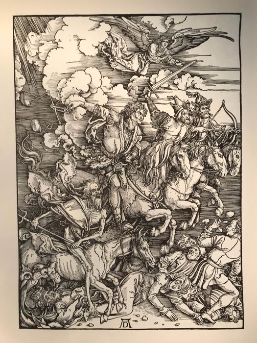 525x700 After Albrecht Durer (20th Century) - Four Horsemen Painting