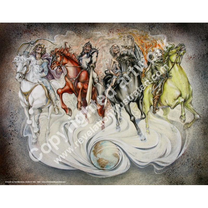 800x800 The First Four Seals - Four Horsemen Painting
