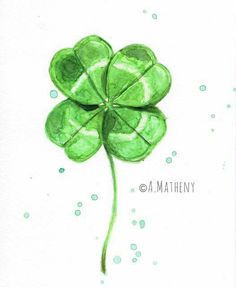 236x287 I'M Looking Over A Four Leaf Clover Watercolors - Four Leaf Clover Painting